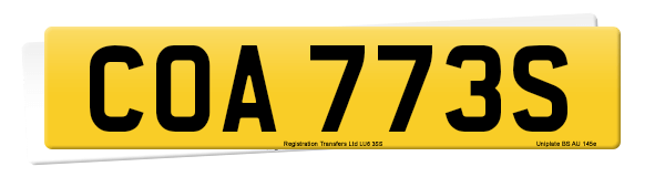 Registration number COA 773S